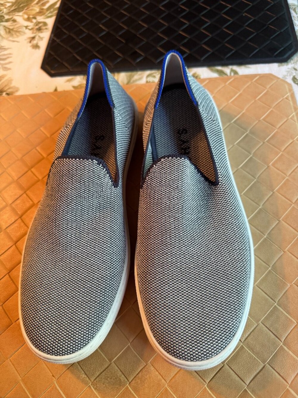 Rothy’s The Original Slip On Sneaker in Anchor Navy Blue & White Size 8